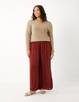 Fustă pantalon - Monocrom - Maro &icirc;nchis