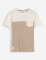 T-shirt - Kleur blokkering - beige