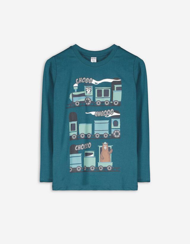 Maglia a manica lunga - Stampa - blu scuro