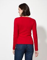 Shirt - Rippenstruktur - rot