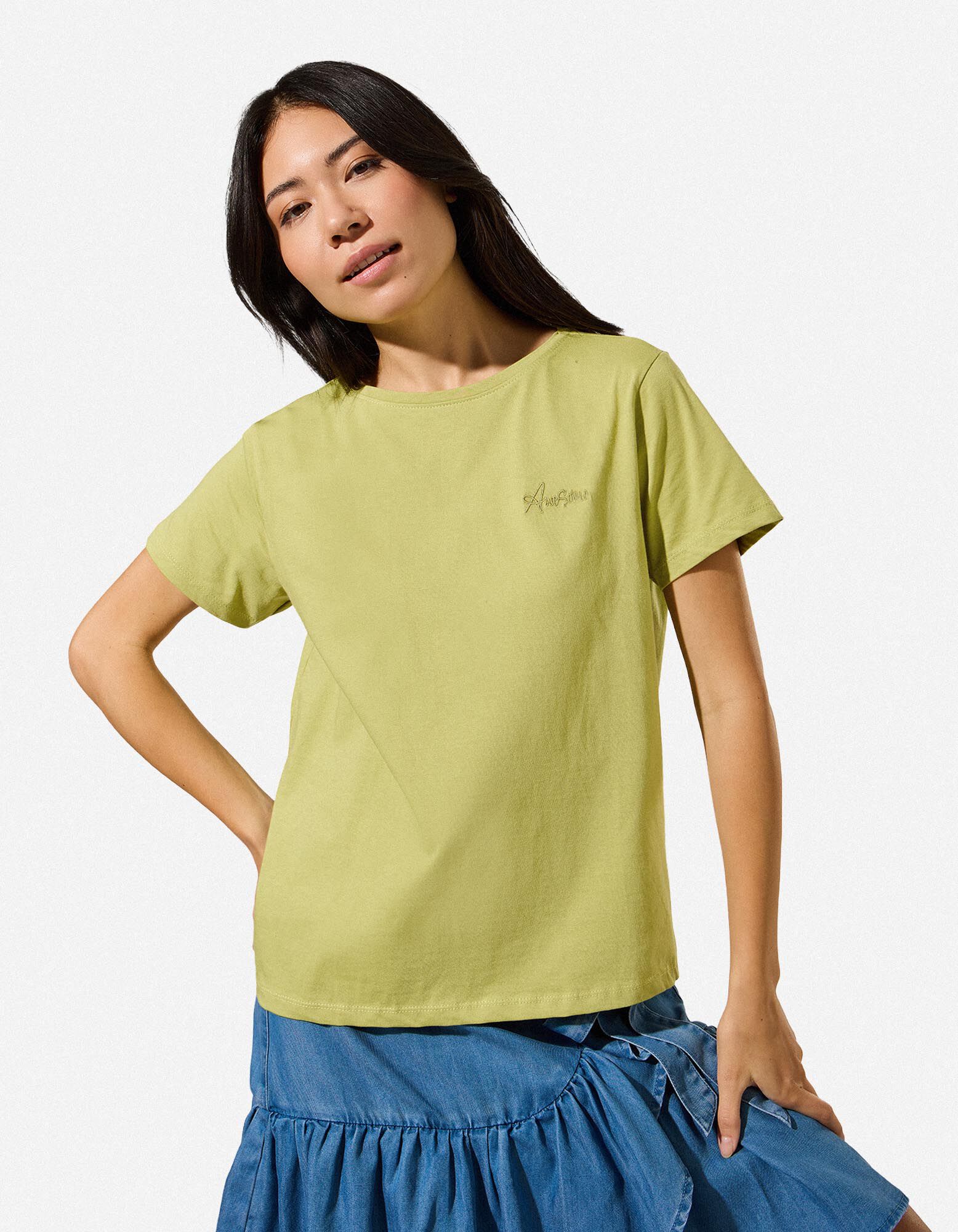 T-Shirt - Stickereien - Gr&uuml;n