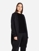 Cardigan lungo - Effetto lana - nero