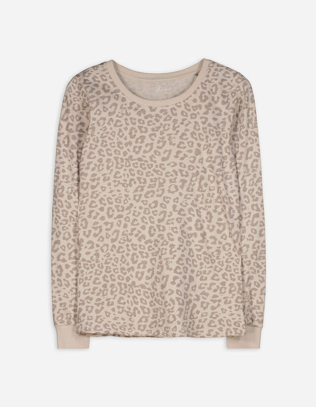 Maglia pigiama - Motivo leopardato - grigio