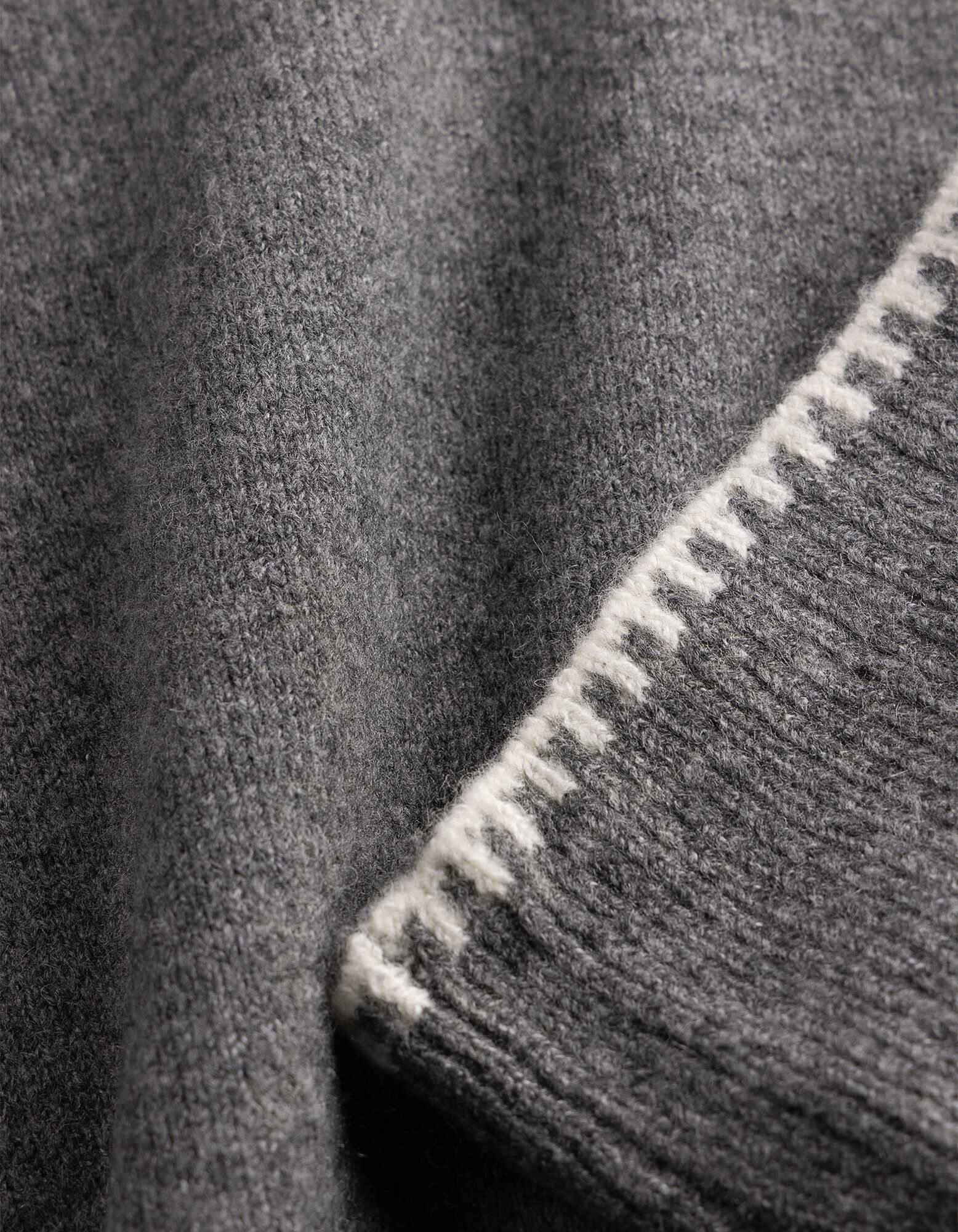 Pullover - Kontrastn&auml;hte - Grau