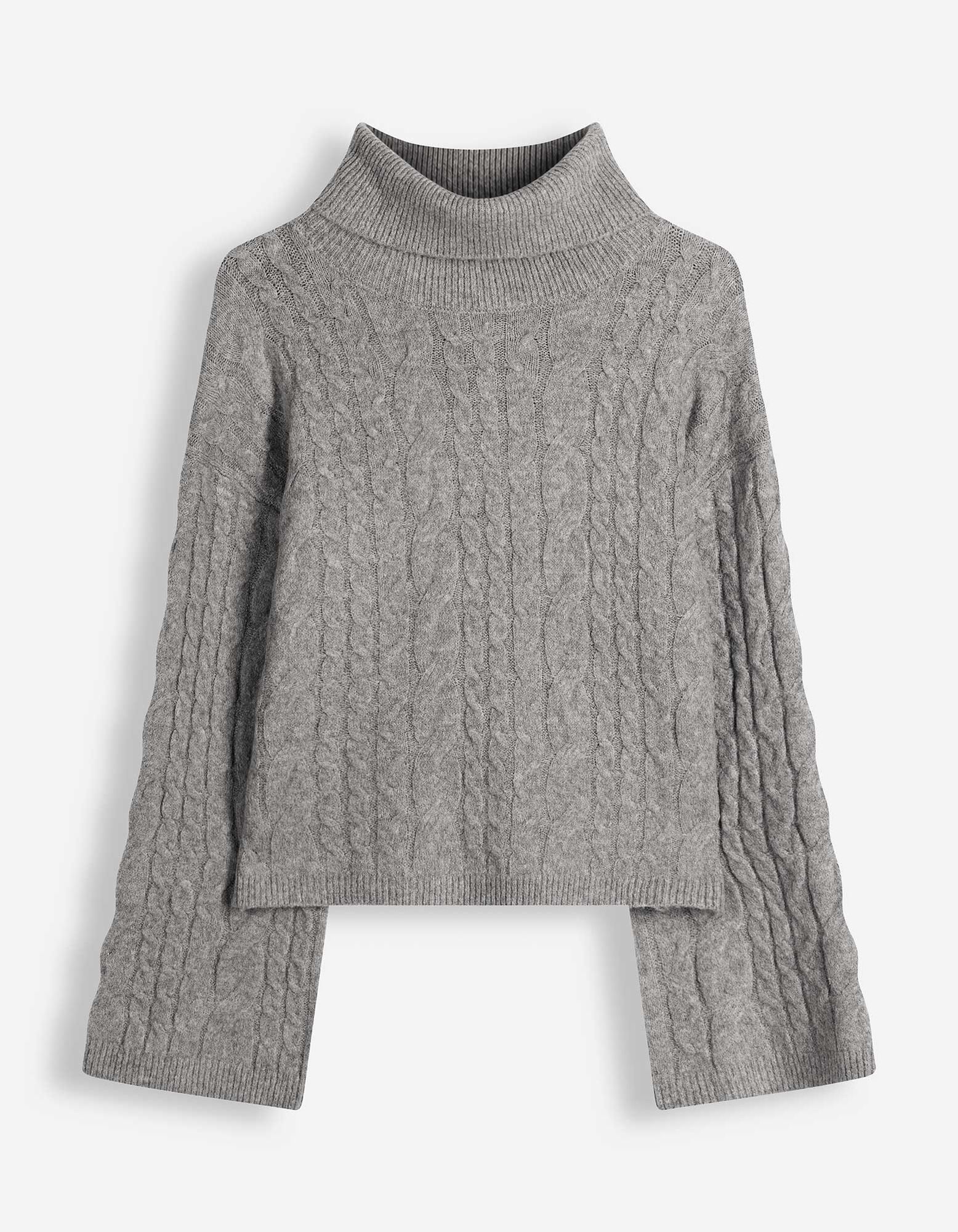 Pullover - Zopfstrick - Grau