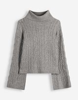Pullover - Zopfstrick - Grau