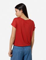 T-Shirt - Knotendetail - Orange