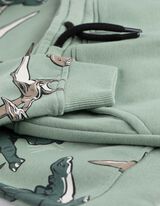 Sweatshirt és nadrág szett - Elszórt nyomott minta - zöld