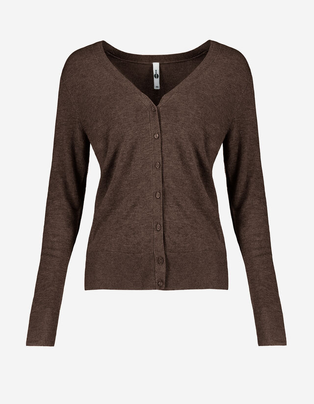 Gebreid vest - Viscose - donkerbruin