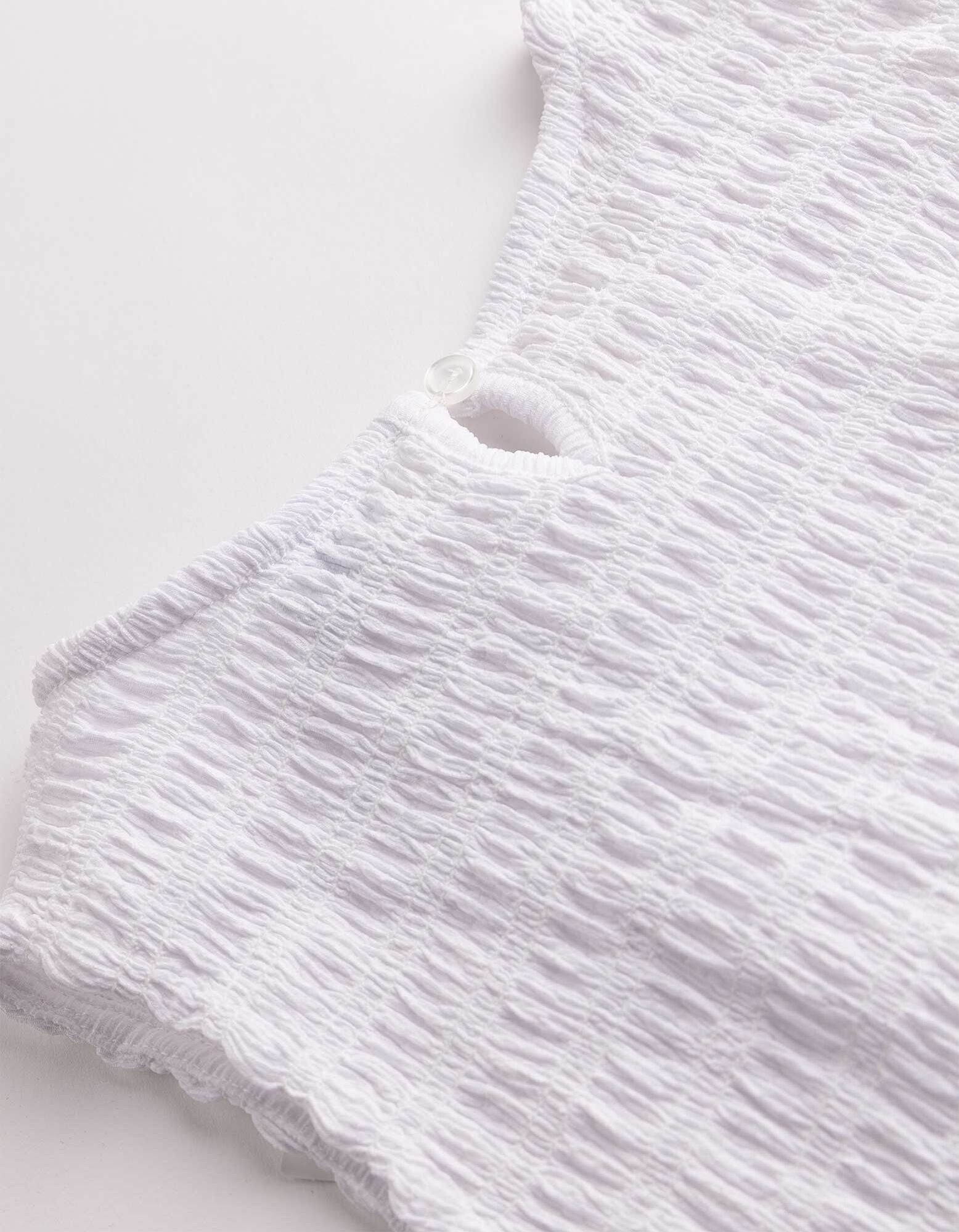 Blusenshirt - einfarbig - Wei&szlig;