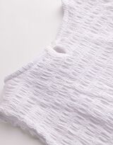 Blusenshirt - einfarbig - Wei&szlig;