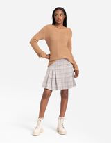 Rakott szoknya - Szembehajt&aacute;sos - b&eacute;zs