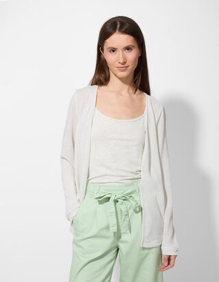 Cardigan - Viskose-Mix - wei&szlig;