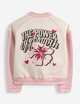 Sweatjacke - R&uuml;ckenprint - wei&szlig;