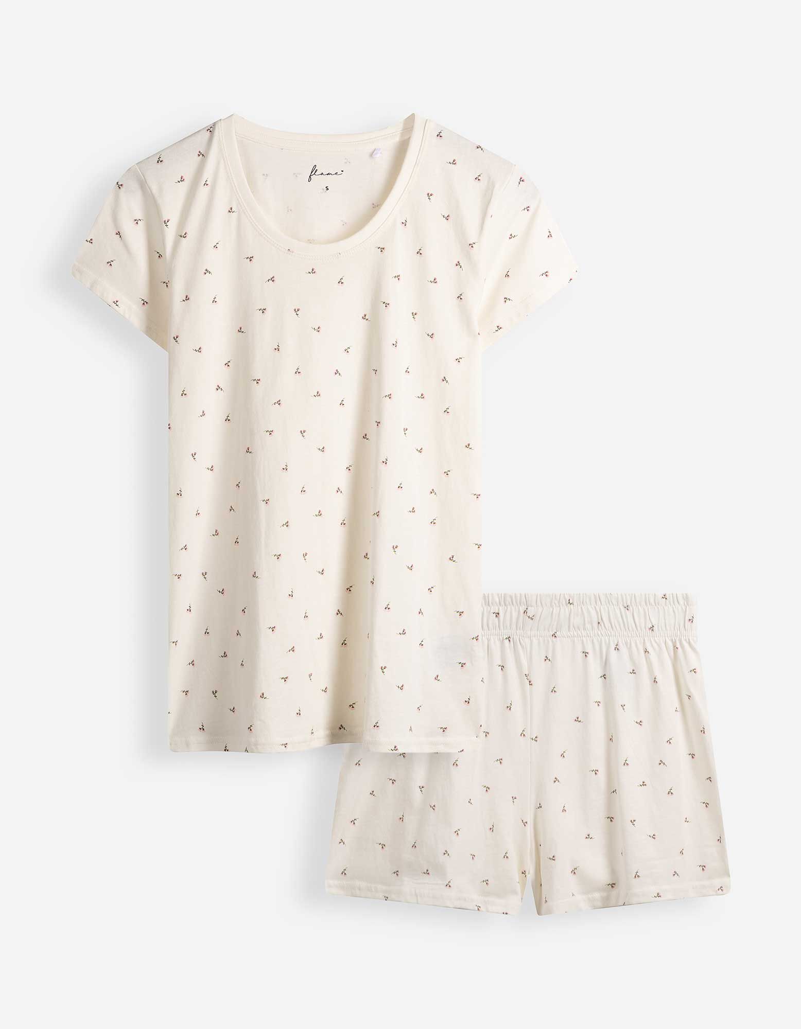 Pyjama Set aus Shirt und Shorts - Off-White