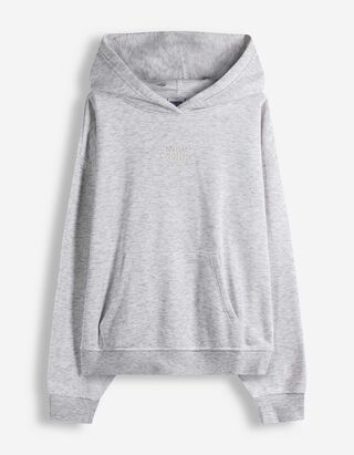 Mikina s kapuc&iacute; - N&aacute;pis - svetle &scaron;ed&aacute;