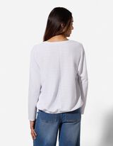 Langarmshirt - Fledermaus&auml;rmel - wei&szlig;