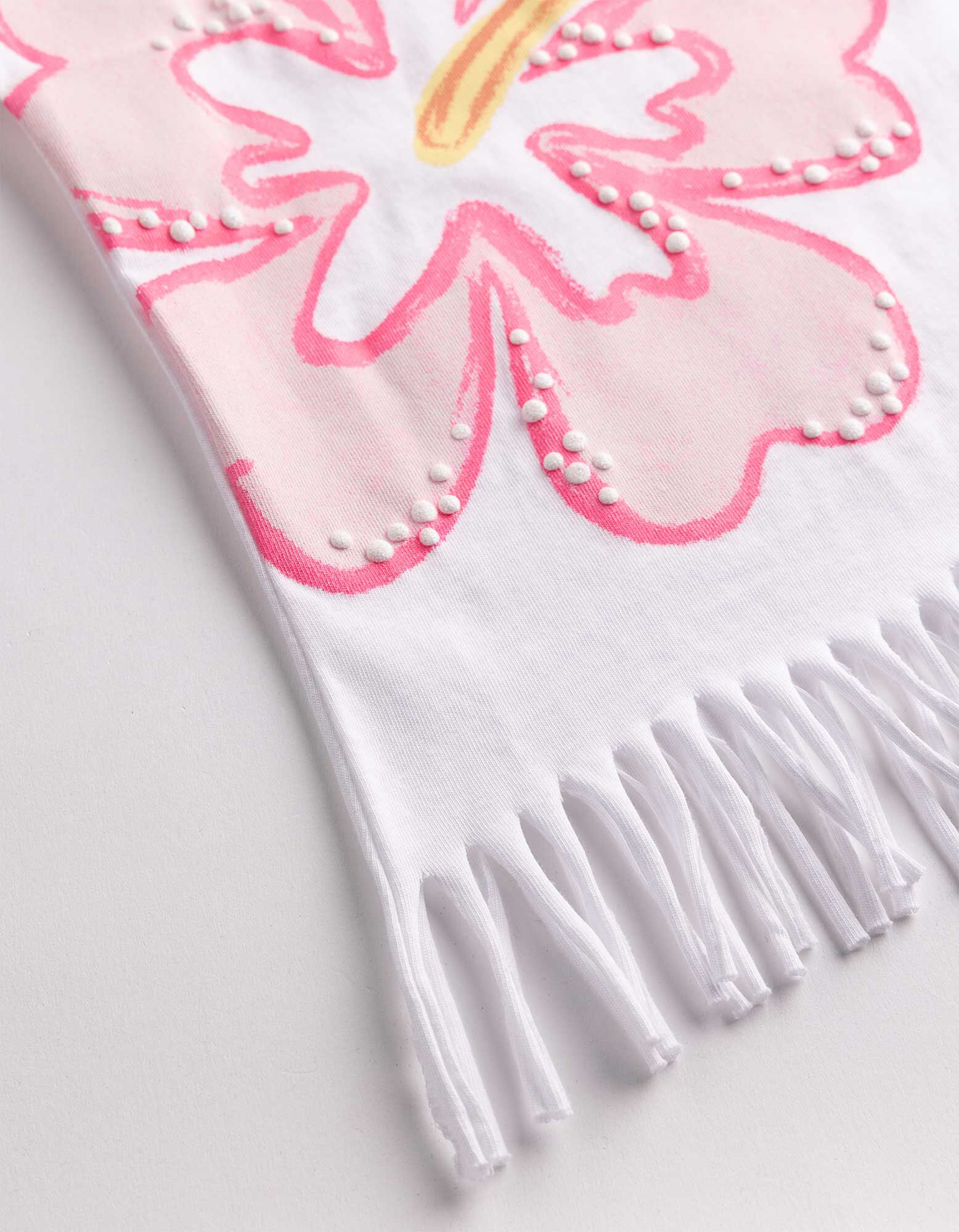 Shirt - Ausgefranste Abschl&uuml;sse - Wei&szlig;