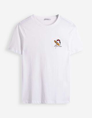 T-Shirt - Stickerei - Wei&szlig;