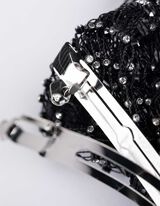 šnala za kosu - Ukrasni kamenčići - crno