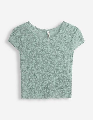T-Shirt - Muschelsaum - Mint
