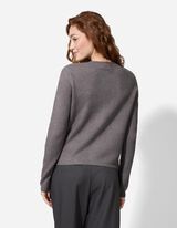 kardigan - listwa z guzikami - szary