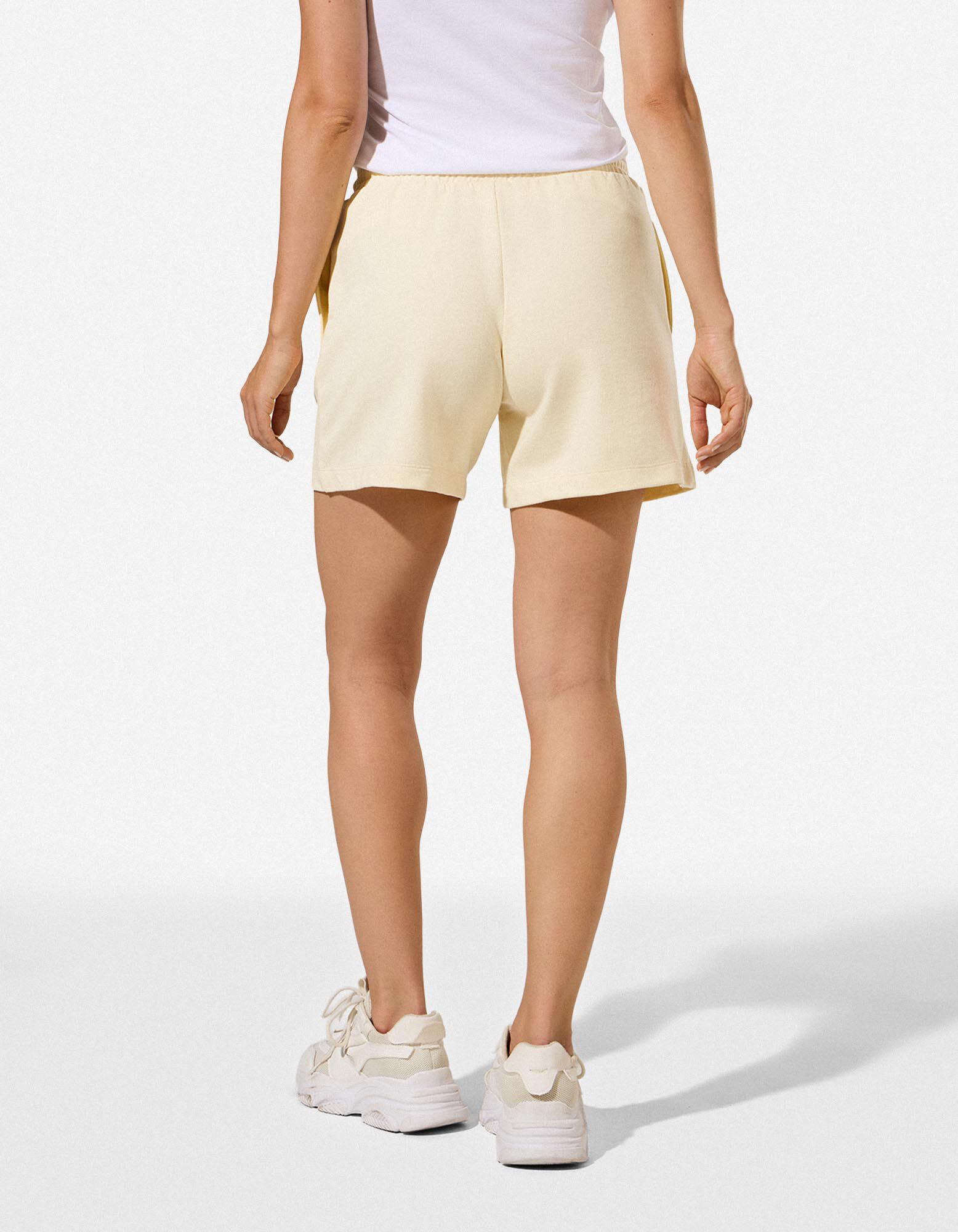 Shorts - Baumwoll-Mix - Gelb