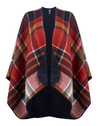 Damen Cape mit Tartan-Karo