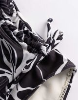 Badeanzug - Florales Muster - schwarz