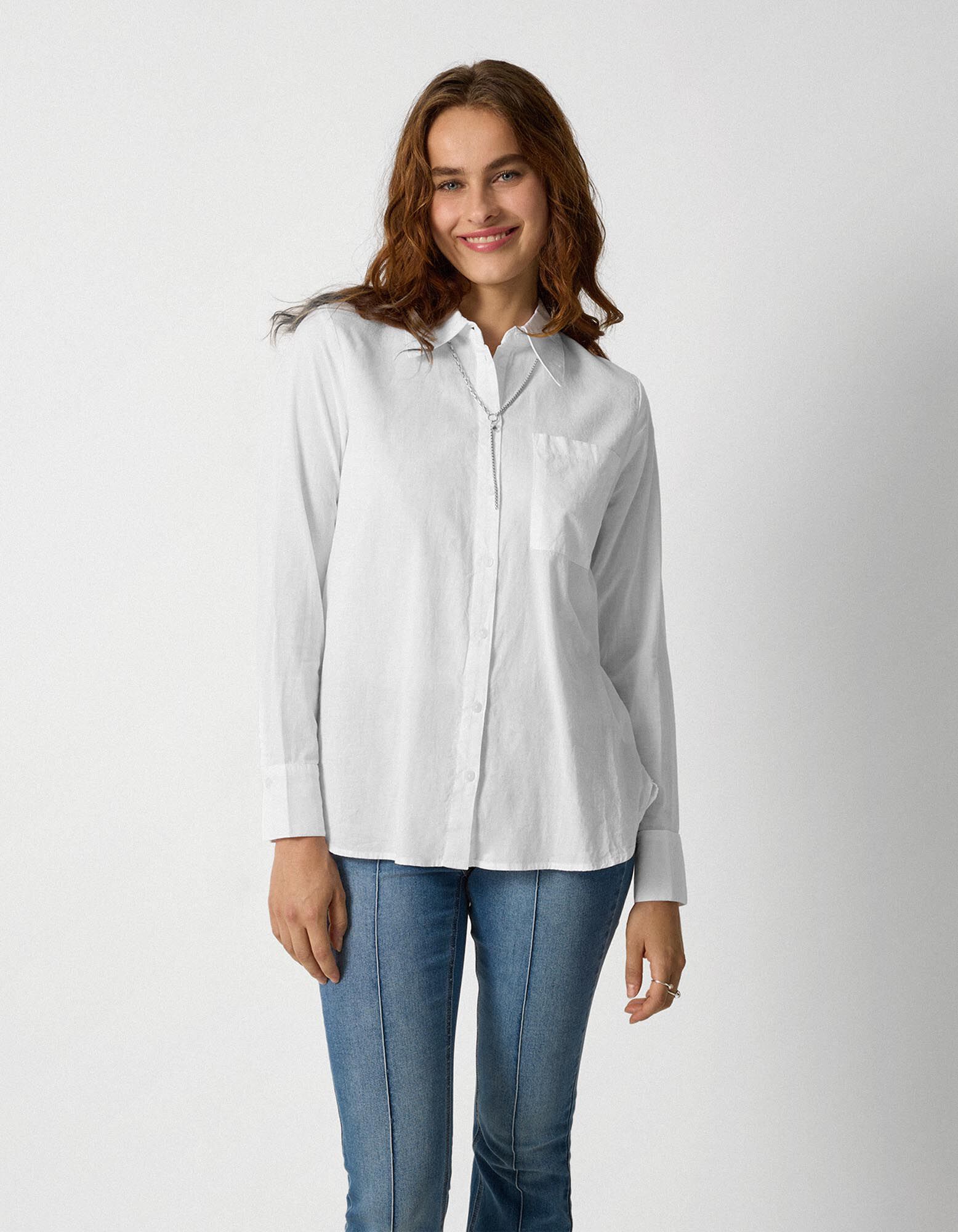Overhemdblouse - Zachte touch - wit