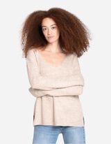 Pleteni pulover - V-izrez - bez