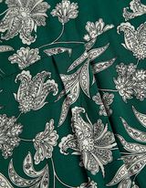 Bluză - Imprimeu floral - Verde inchis