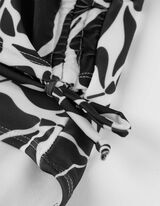 Enodelne kopalke - Vzorec po celotnem oblačilu - crna