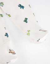 Zestaw body z długim rękawem, spodniami, t-shirtem, skarpetkami i śliniakami - Dinozaur - ciemny niebieski