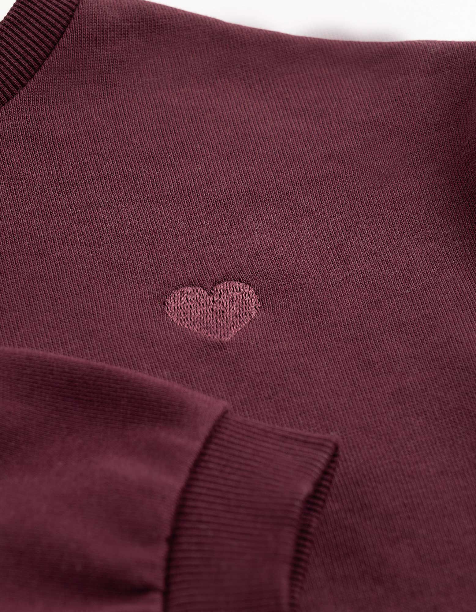Sweat-shirt - Coton - rouge fonc&eacute;