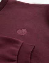 Sweat-shirt - Coton - rouge fonc&eacute;