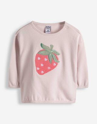 Sweatshirt - Applikation - rosa