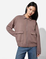 Jachetă sport - Fermoar - Maro