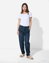 Jeans - Bundfalte - dunkelblau