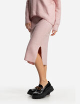 Kötött szoknya - Bordás kötés - rozsaszin