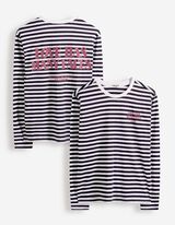 Langarmshirt - Streifen - schwarz