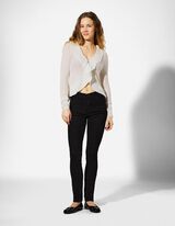 Cardigan - Pointelle - wei&szlig;