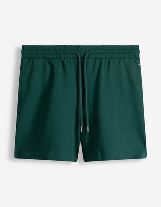 Shorts - Baumwoll-Mix - Dunkelgr&uuml;n