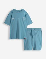 Set aus T-Shirt und Hose - Schwere Qualit&auml;t - blau