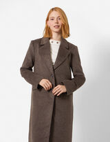 Mantel - Wol look - bruin