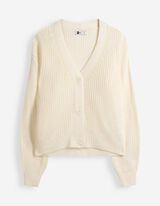 Strickjacke - Knopfleiste - Off-White