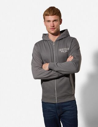 Sweatjacke - R&uuml;ckenprint - dunkelgrau