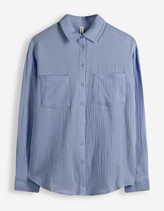 Bluse - einfarbig - blau