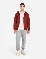 Sweatjacke - Kapuze mit Tunnelzug - dunkelrot