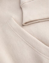 Sweatjacke - Kapuze mit Tunnelzug - beige
